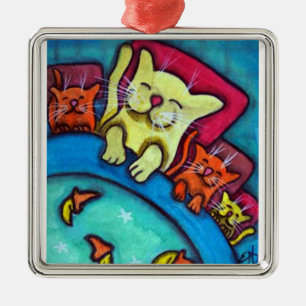 Ornement d'amitié de chats heure du coucher