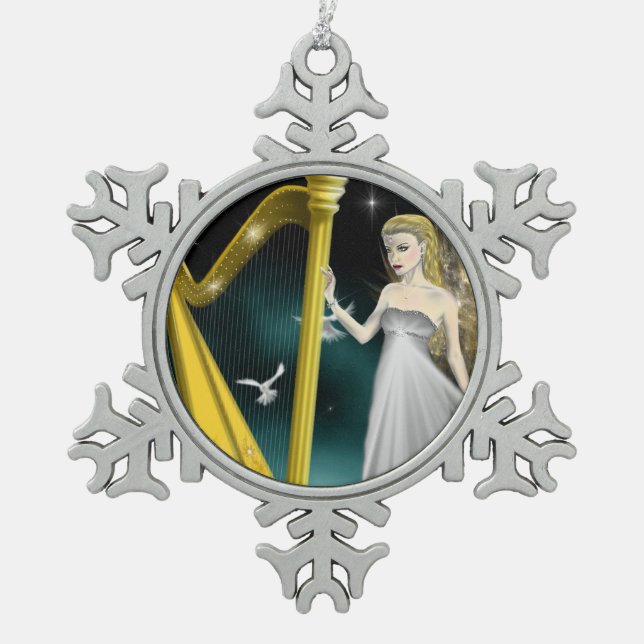 Ornement d'ange d'argent et d'or (Devant)