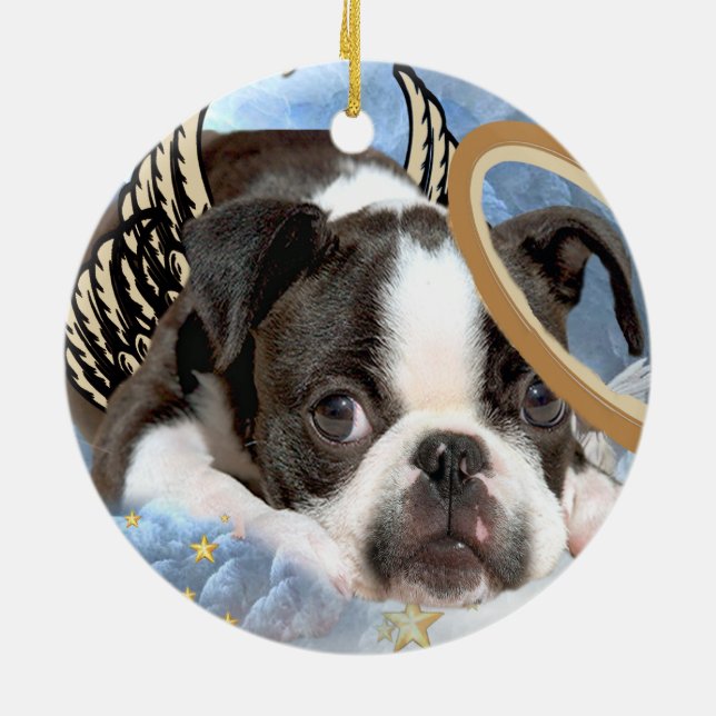 Ornement d'ange de Boston Terrier (Dos)