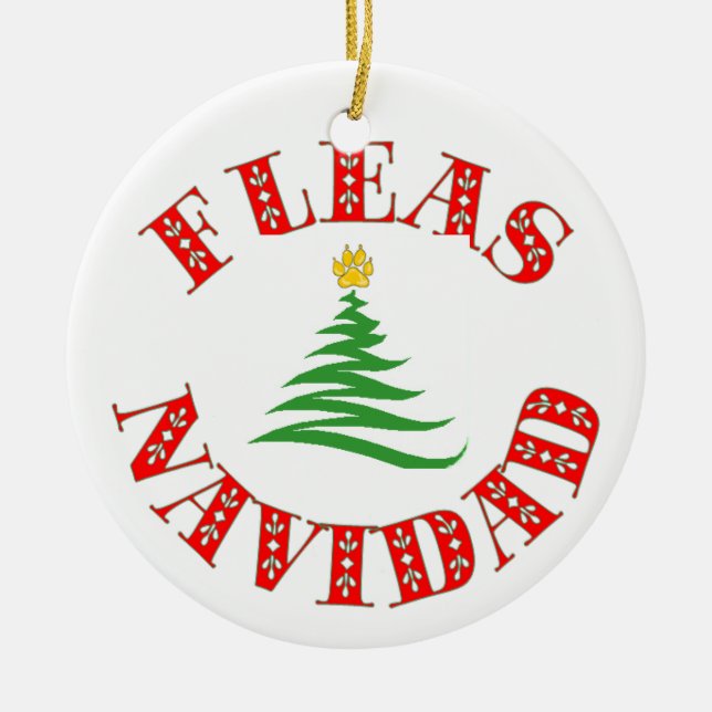 Ornement d'animal familier de Navidad de puces (Devant)
