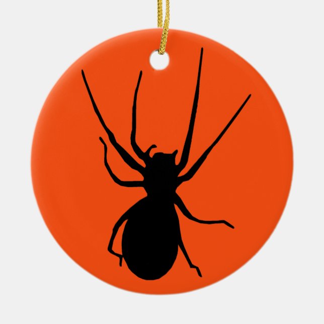 Ornement d'Araignée Déplaisante orange d'Halloween (Devant)