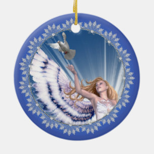 Ornement d'arbre d'ange de Noël de Gloria