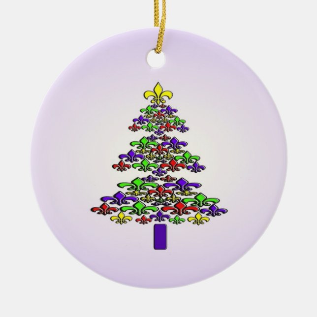 Ornement d'arbre de Noël de Fleur de Lis (Devant)
