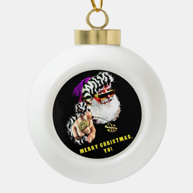 Ornement d'arbre de Noël de Gangsta Claus (Devant)