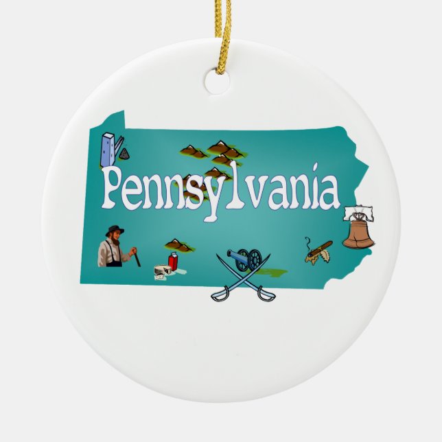 Ornement d'arbre de Noël de la Pennsylvanie (Devant)