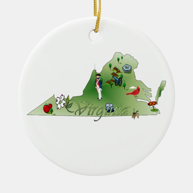 Ornement d'arbre de Noël de la Virginie (Devant)