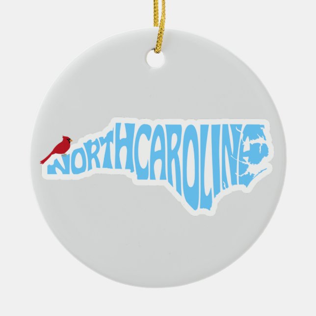 Ornement d'arbre de Noël de l'État de Caroline du  (Devant)