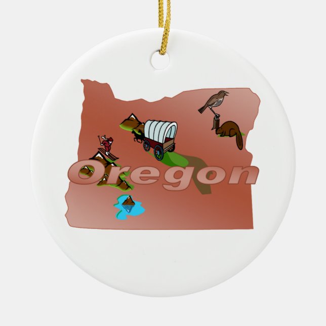 Ornement d'arbre de Noël de l'Orégon (Devant)