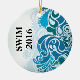 Ornement d'arbre de Noël de nageurs