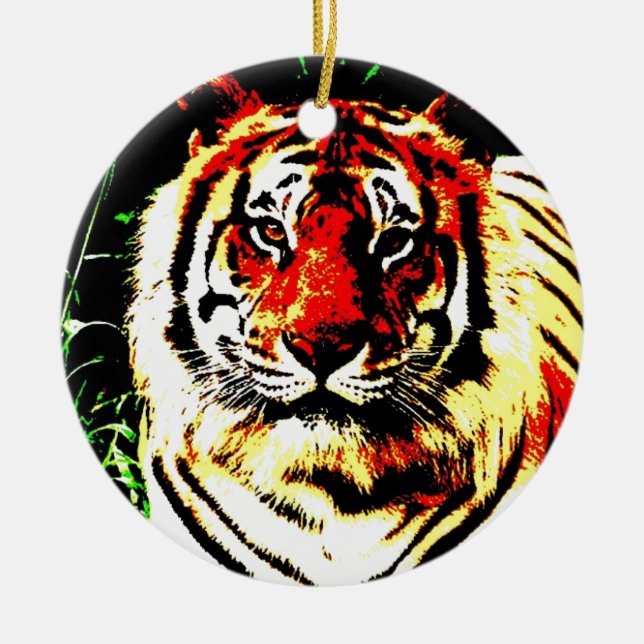 Ornement d'arbre de Noël de tigre (Devant)