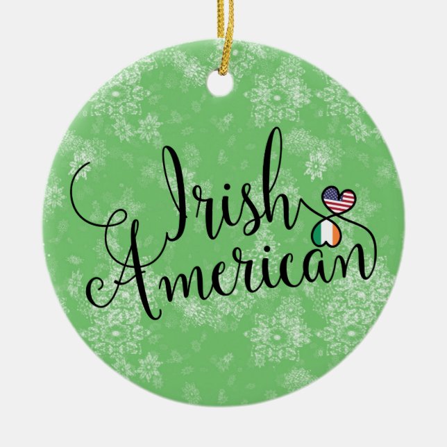 Ornement d'arbre de Noël des Coeurs irlandais amér (Devant)