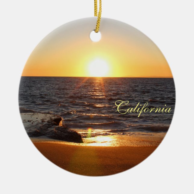 Ornement d'arbre de Noël des plages de Californie (Devant)
