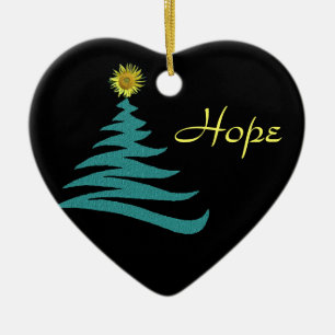 Ornement d'arbre de Noël d'espoir - coeur