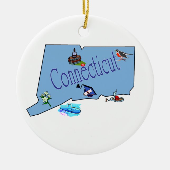 Ornement d'arbre de Noël du Connecticut (Devant)