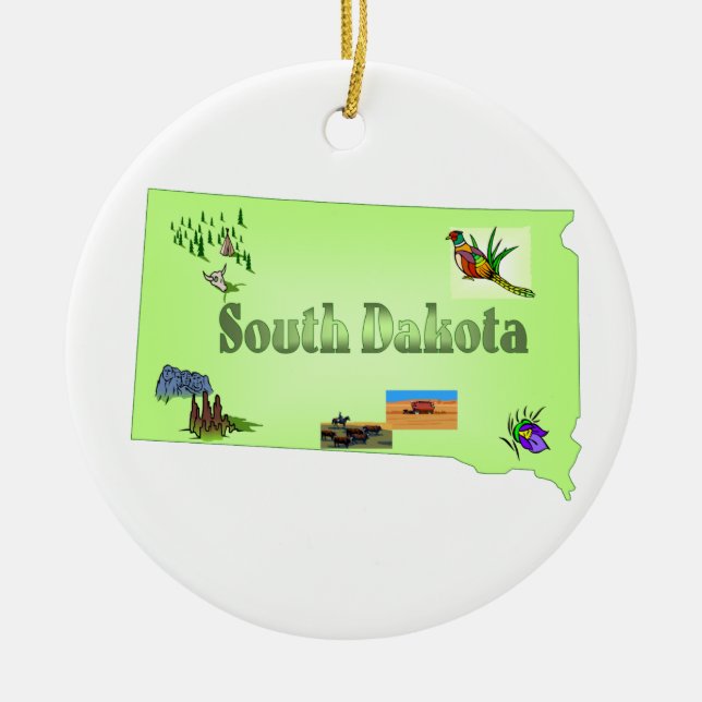 Ornement d'arbre de Noël du Dakota du Sud (Devant)