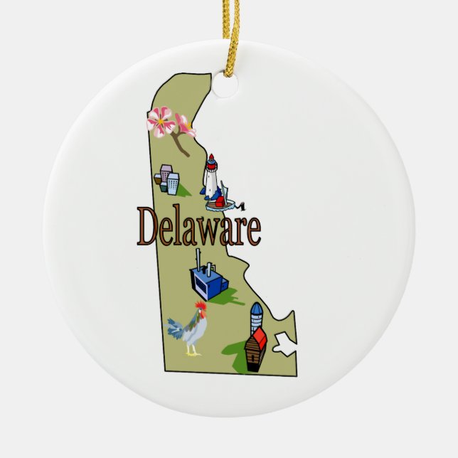 Ornement d'arbre de Noël du Delaware (Devant)
