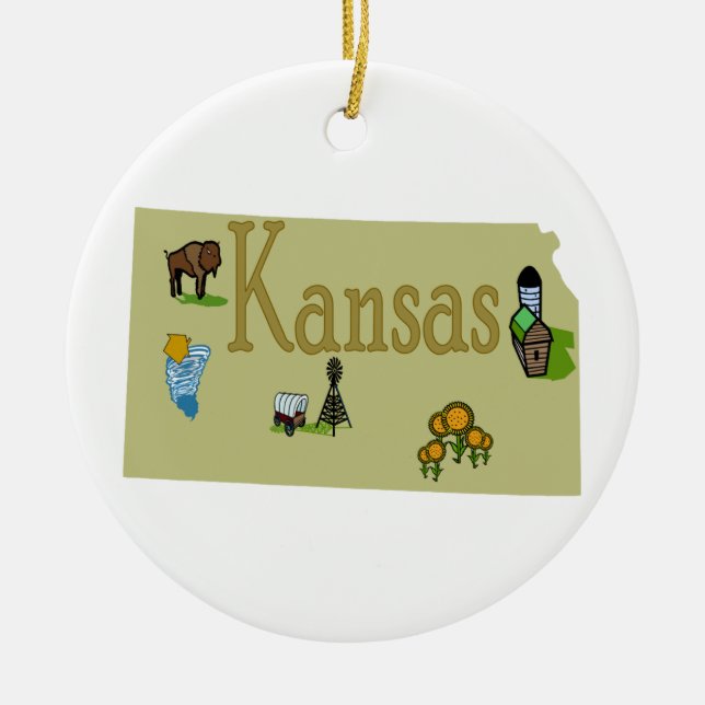 Ornement d'arbre de Noël du Kansas (Devant)