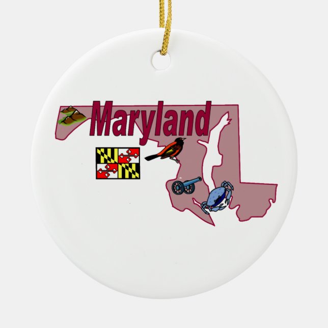Ornement d'arbre de Noël du Maryland (Devant)