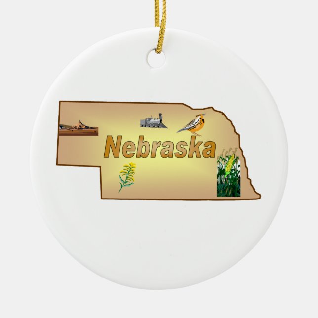 Ornement d'arbre de Noël du Nébraska (Devant)