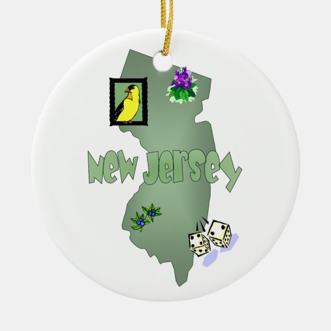 Ornement d'arbre de Noël du New Jersey (Devant)