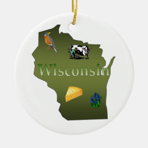 Ornement d'arbre de Noël du Wisconsin