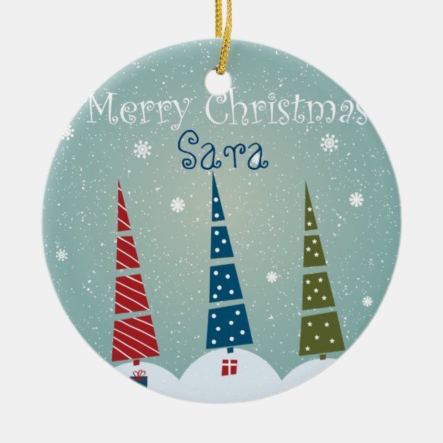 Ornement d'arbre de Noël - Personnaliser pour le b (Devant)