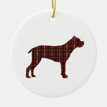 Ornement d'arbre de Noël Plaid Cane Corso