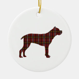 Ornement d'arbre de Noël Plaid Cane Corso