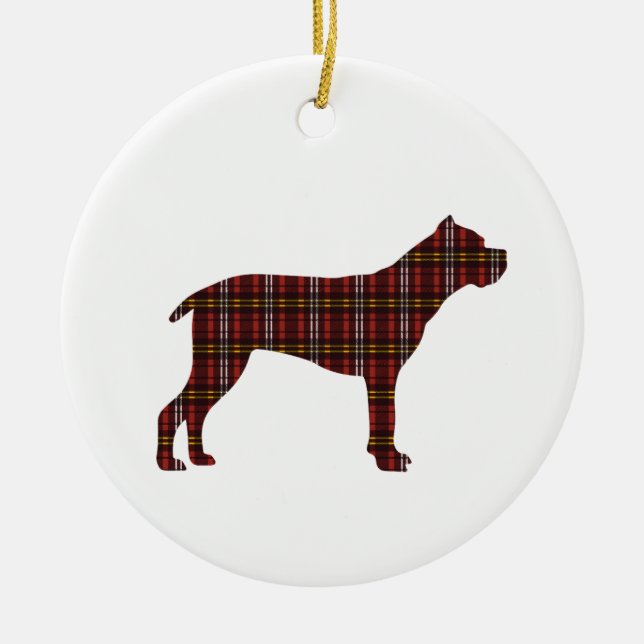 Ornement d'arbre de Noël Plaid Cane Corso (Devant)