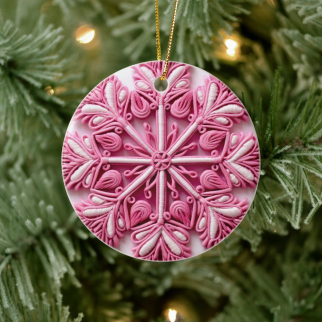 Ornement d'arbre de Noël rose (Arbre)
