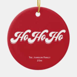 Ornement d'arbre de Noël rouge Ho Ho Ho