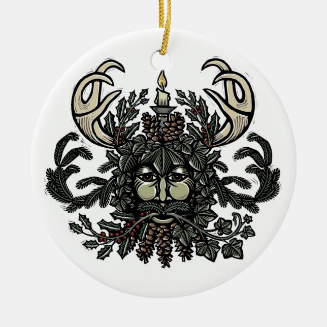 Ornement d'arbre d'homme vert de solstice d'hiver (Devant)