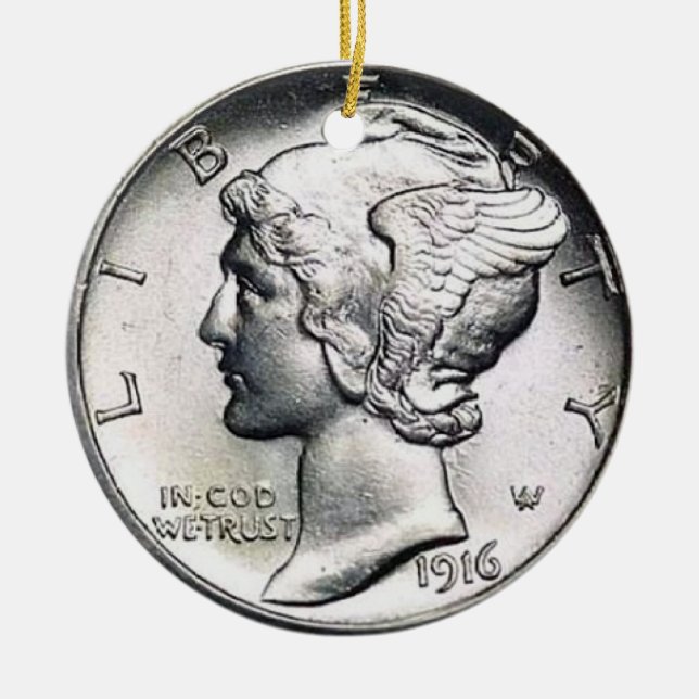 Ornement d'argent de dixième de dollar de Mercury (Devant)