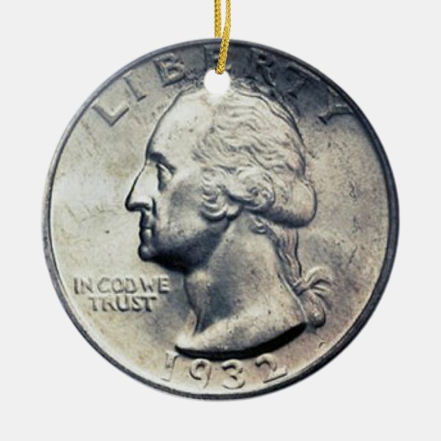 Ornement d'argent de quart de dollar (Devant)