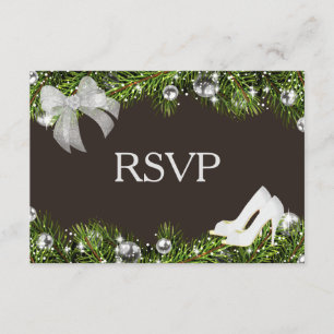 Ornement d'argent et mariage de Noël RSVP