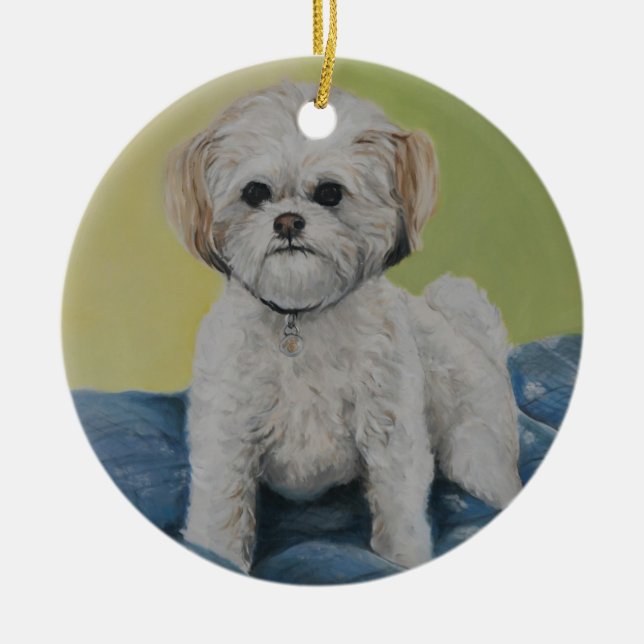 Ornement d'art de Bailey Bichon/shihtzu (Devant)