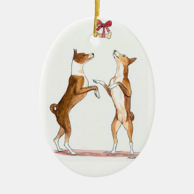 Ornement d'art de chien de Basenji (Devant)