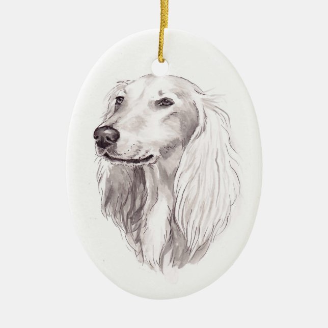 Ornement d'art de chien de Saluki (Devant)