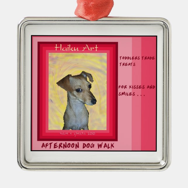 Ornement d'art de Haiku de Chiweenie (Devant)