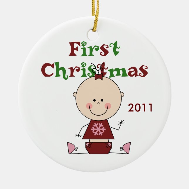 Ornement daté de premier Noël de bébé (Devant)