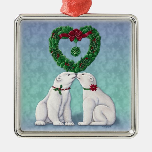 Ornement de baiser d'ours blanc (Devant)