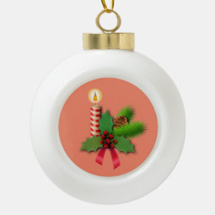 Ornement de bal en céramique de Noël, Bougie