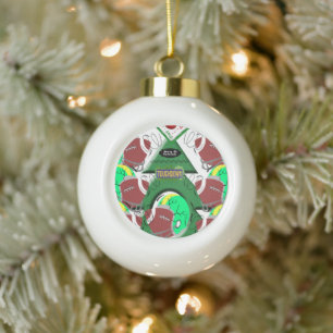 Ornement de bal en céramique de Noël, Football