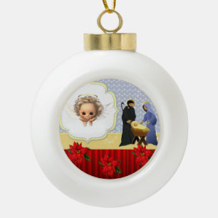 Ornement de bal en céramique de Noël, Jésus Christ
