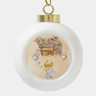 Ornement de bal en céramique de Noël, Jésus Christ