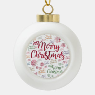 Ornement de bal en céramique de Noël, Joyeux Noël
