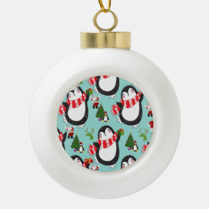 Ornement de bal en céramique de Noël, Pingouin