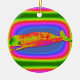ornement de baleine psychédélique souriante