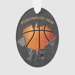 Ornement de basket-ball déchiré (texturé)