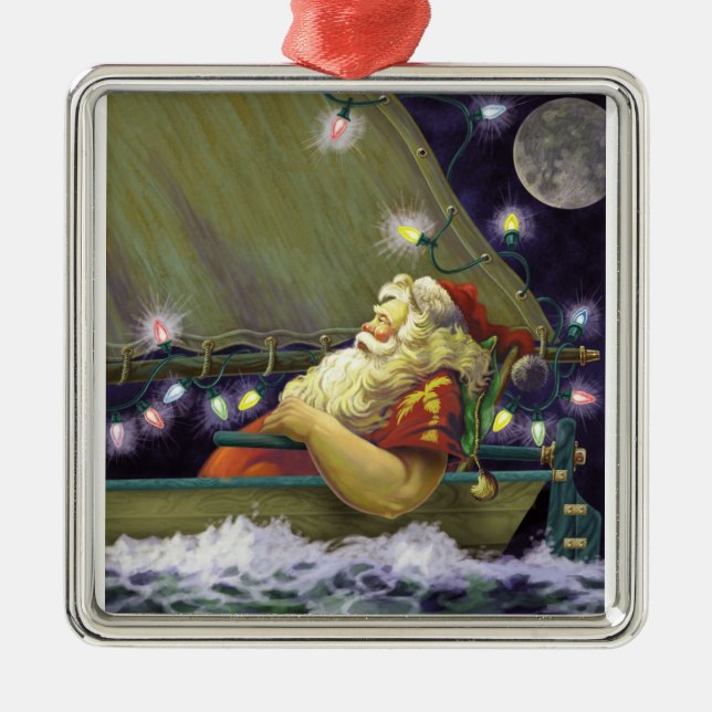 Ornement de bateau de Père Noël (Devant)